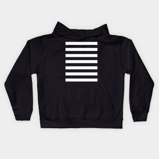 Shades of Grey And White Horizontal Stripe Kids Hoodie